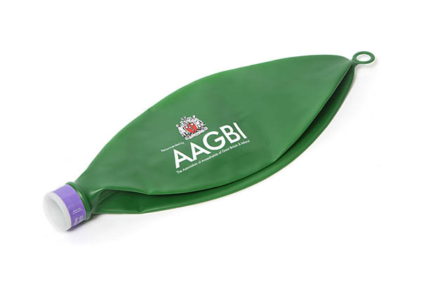 AAGBI Test Reservoir bag, 2L with anti occlusion cage mount, 22F neck