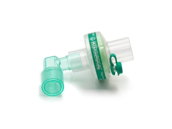 Clear-Therm™ Micro HMEF with luer port, fixed elbow and 15M-22M/15F