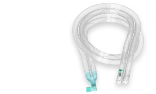 22mm Flextube breathing system with integral monitoring line