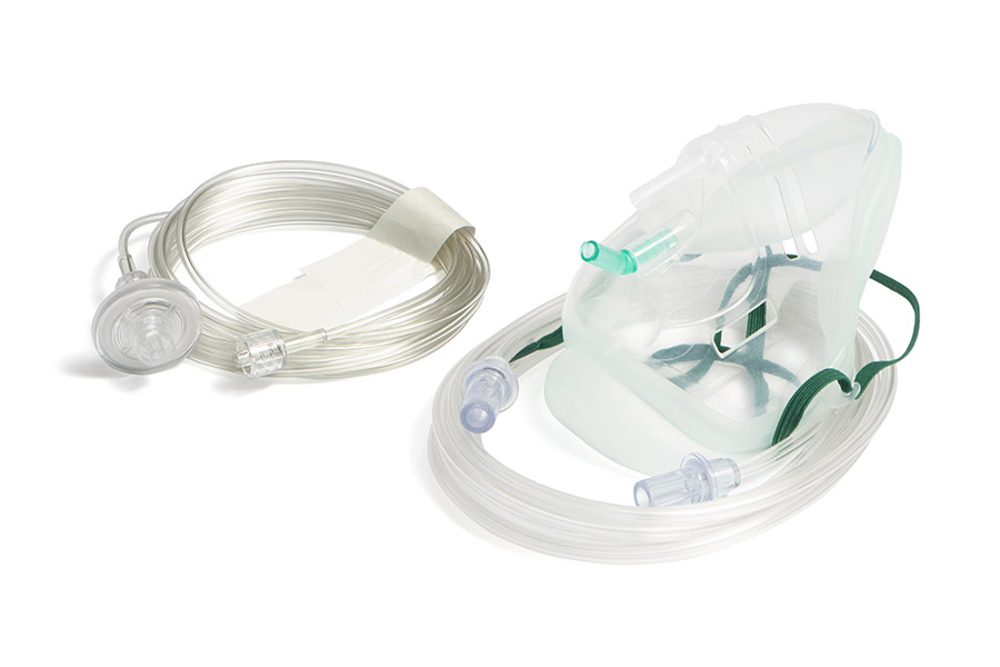 Sentri™ Intersurgical EcoLite™, adult, mask with CO2 monitoring line, filter and tube, 2.1m